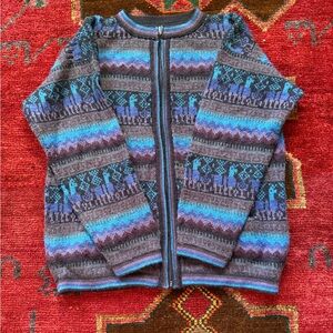 Vintage unmarked 80s intarsia knit sweater